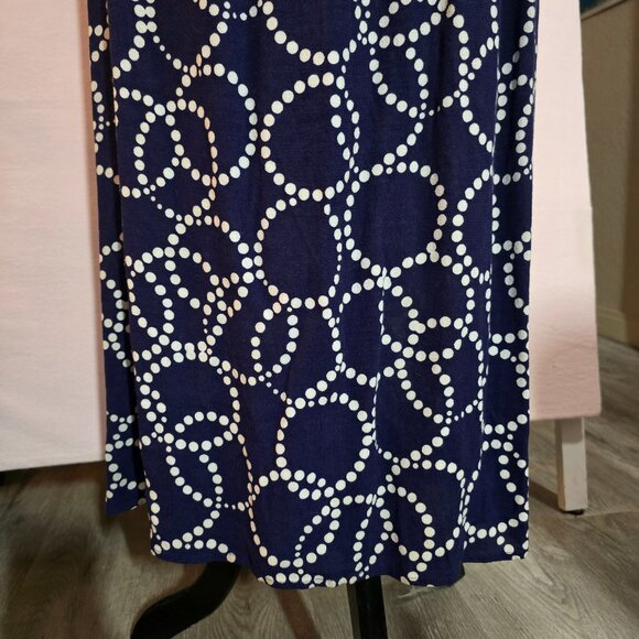 Marks and Spencer Sleeveless Maxi Cool Dress Navy & White Size UK 8 US 10 - Picture 6 of 12